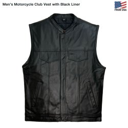 画像1: Men’s Motorcycle Club Vest with Black Liner
