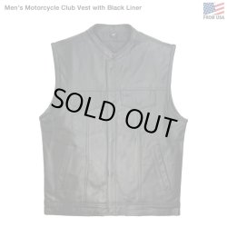 画像1: Men’s Motorcycle Club Vest with Black Liner