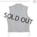 Men’s Leather Conceal Carry Pocket Vest with Side Laces