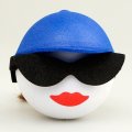 Ponytail Blue Cap (Brunette) Antenna Ball