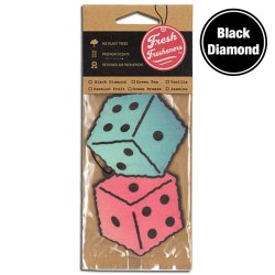 画像1: Fresh Fresheners Fuzzy Dice ( Black Diamond )【メール便OK】