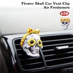 画像1: Flower Skull Car Vent Clip Air Fresheners【全2種】