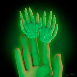 画像6: GLOW-IN-THE-DARK SKELETON FINGER HANDS