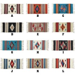 画像5: El-Paso SADDLEBLANKET Handwoven Wool Chimayo Style Mats 10"×20" (C)