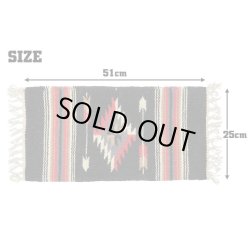 画像2: El-Paso SADDLEBLANKET Handwoven Wool Chimayo Style Mats 10"×20" (I)