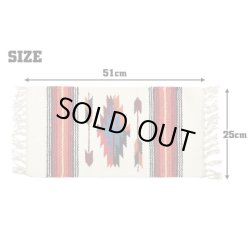 画像2: El-Paso SADDLEBLANKET Handwoven Wool Chimayo Style Mats 10"×20" (L)