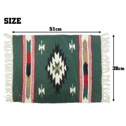 画像2: El-Paso SADDLEBLANKET Handwoven Wool Chimayo Style Mats (E)