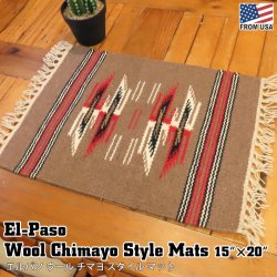 画像1: El-Paso SADDLEBLANKET Handwoven Wool Chimayo Style Mats (F)