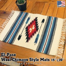 画像1: El-Paso SADDLEBLANKET Handwoven Wool Chimayo Style Mats (H)