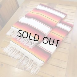 画像2: MOLINA Tow Color Serape (White Orange)