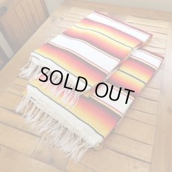 画像2: MOLINA Tow Color Serape (White Orange Yellow)