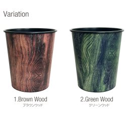 画像2: Plastic Waste Basket プラスチック製 木目調 ゴミ箱【全2種】