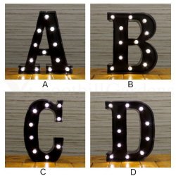 画像2: Black Marquee Sign Alphabet Lights Lamp
