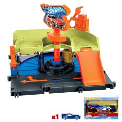 画像2: Hot Wheels City Downtown Express Car Wash Playset