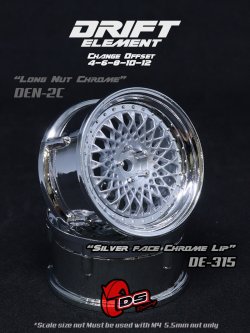 画像1: DRIFT ELEMENT SERIES RIM：Silver Mesh Chrome Lip Chrome Rivets