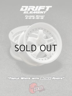 画像1: DRIFT ELEMENT SERIES RIM：White 5Spokes White Lip Black Rivets