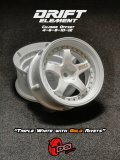 DRIFT ELEMENT SERIES RIM：White 5Spokes White Lip Gold Rivets