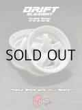 DRIFT ELEMENT SERIES RIM：White 5Spokes White Lip Gold Rivets