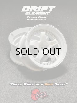 画像1: DRIFT ELEMENT SERIES RIM：White 5Spokes White Lip Gold Rivets
