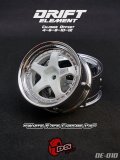 DRIFT ELEMENT SERIES RIM：White 5Spokes Chrome Lip Chrome Rivets