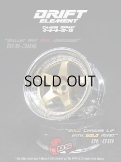 画像1: DRIFT ELEMENT SERIES RIM：Gold 5Spokes Chrome Lip  Gold Rivets
