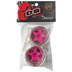 画像2: DRIFT ELEMENT SERIES RIM：Flu Pink 5Spokes Chrome Lip Black Rivets