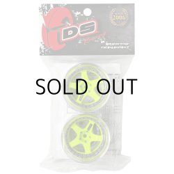 画像2: DRIFT ELEMENT SERIES RIM：Flu Lime 5Spokes Chrome Lip Black Rivets