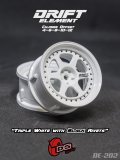 DRIFT ELEMENT SERIES RIM：White 6Spokes White Lip Black Rivets
