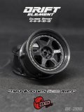 DRIFT ELEMENT SERIES RIM：Black 6Spokes Black Lip Silver Rivets