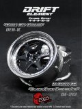 DRIFT ELEMENT SERIES RIM：Gloss Black 6Spokes Chrome Lip Chrome Rivets