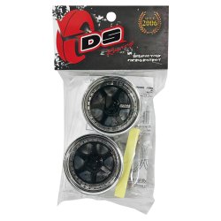 画像2: DRIFT ELEMENT SERIES RIM：Gloss Black 6Spokes Chrome Lip Black Rivets