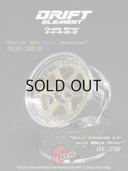 画像1: DRIFT ELEMENT SERIES RIM：Gold 6Spokes Chrome Lip Gold Rivets