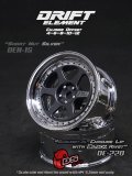 DRIFT ELEMENT SERIES RIM：Gunmetal 6Spokes Chrome Lip Black Rivets