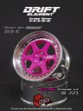 DRIFT ELEMENT SERIES RIM：Flu Pink 6Spokes Chrome Lip Chrome Rivets