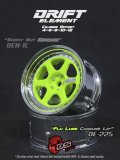 DRIFT ELEMENT SERIES RIM：Flu Lime 6Spokes Chrome Lip Chrome Rivets