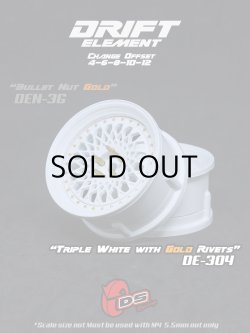 画像1: DRIFT ELEMENT SERIES RIM：White Mesh White Lip Gold Rivets