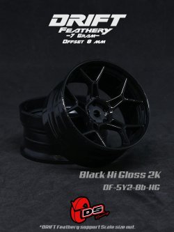 画像1: DRIFT FEATHERY RIM：5Y Spokes Black Hi Gloss 2K Offset 8mm