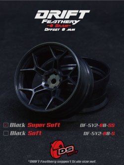 画像1: DRIFT FEATHERY RIM：5Y Spokes BLACK Super Soft Offset 8mm