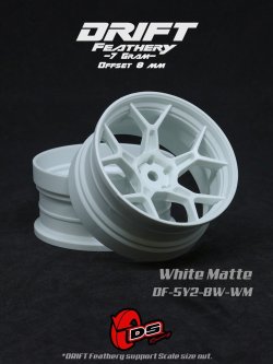 画像1: DRIFT FEATHERY RIM：5Y Spokes White Matte Offset 8mm