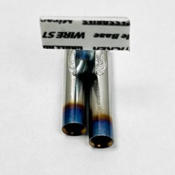 画像2: スタンダードステンレスマフラー（ステップデュアル左側ショート　焼色加工　出口径6Φ　ステー⇔出口15ｍｍ）