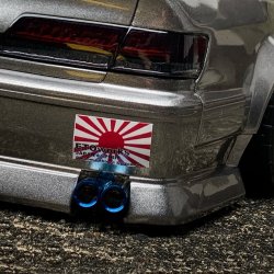 画像3: スタンダードステンレスマフラー（ステップデュアル左側ショート　焼色加工　出口径8Φ　ステー⇔出口15ｍｍ）