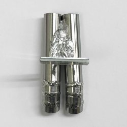 画像2: スタンダードステンレスマフラー（Vデュアル　ドルフィン加工　出口径8Φ　ステー⇔出口20ｍｍ）