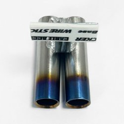 画像2: スタンダードステンレスマフラー（Vデュアル　焼色加工　出口径8Φ　ステー⇔出口15ｍｍ）