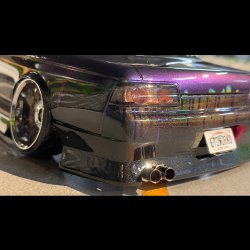 画像5: 【取り寄せ品】スタンダードステンレスマフラー（並列デュアル　焼色・砲弾加工　出口径8Φ　ステー⇔出口15ｍｍ）