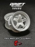 DRIFT ELEMENT SERIES RIM：White 5Spokes White Lip Black Rivets