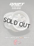 DRIFT ELEMENT SERIES RIM：White 5Spokes White Lip Gold Rivets