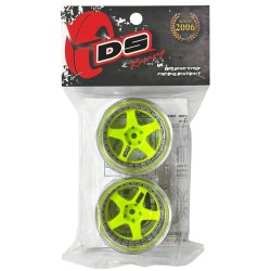 画像2: DRIFT ELEMENT SERIES RIM：Flu Lime 5Spokes Chrome Lip Black Rivets