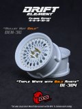 DRIFT ELEMENT SERIES RIM：White Mesh White Lip Gold Rivets