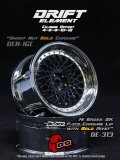 DRIFT ELEMENT SERIES RIM：Black Mesh Chrome Lip Gold Rivets