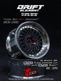 DRIFT ELEMENT SERIES RIM：Black Mesh Chrome Lip Black Rivets